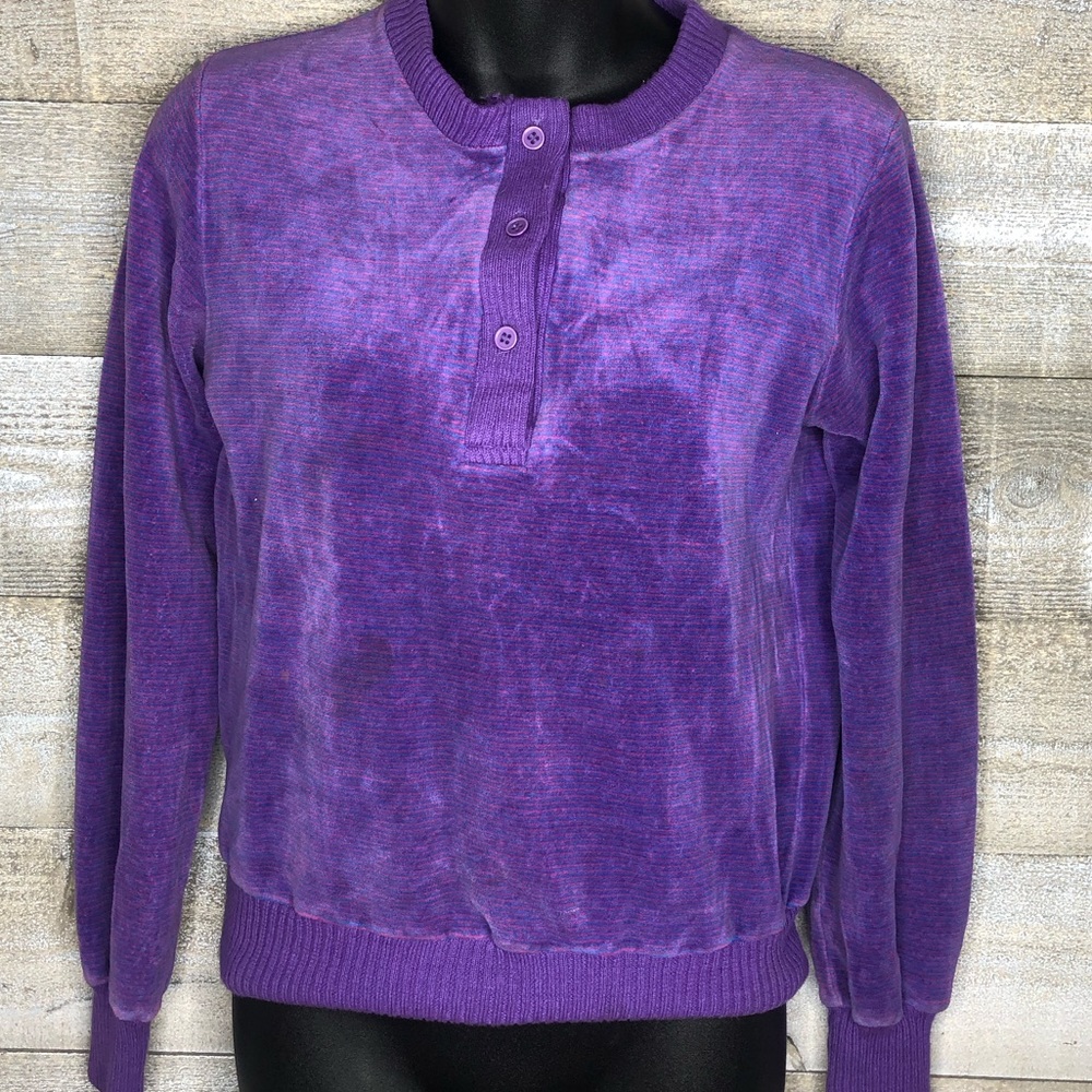 Match ups vintage 80s 90s purple button up sweater